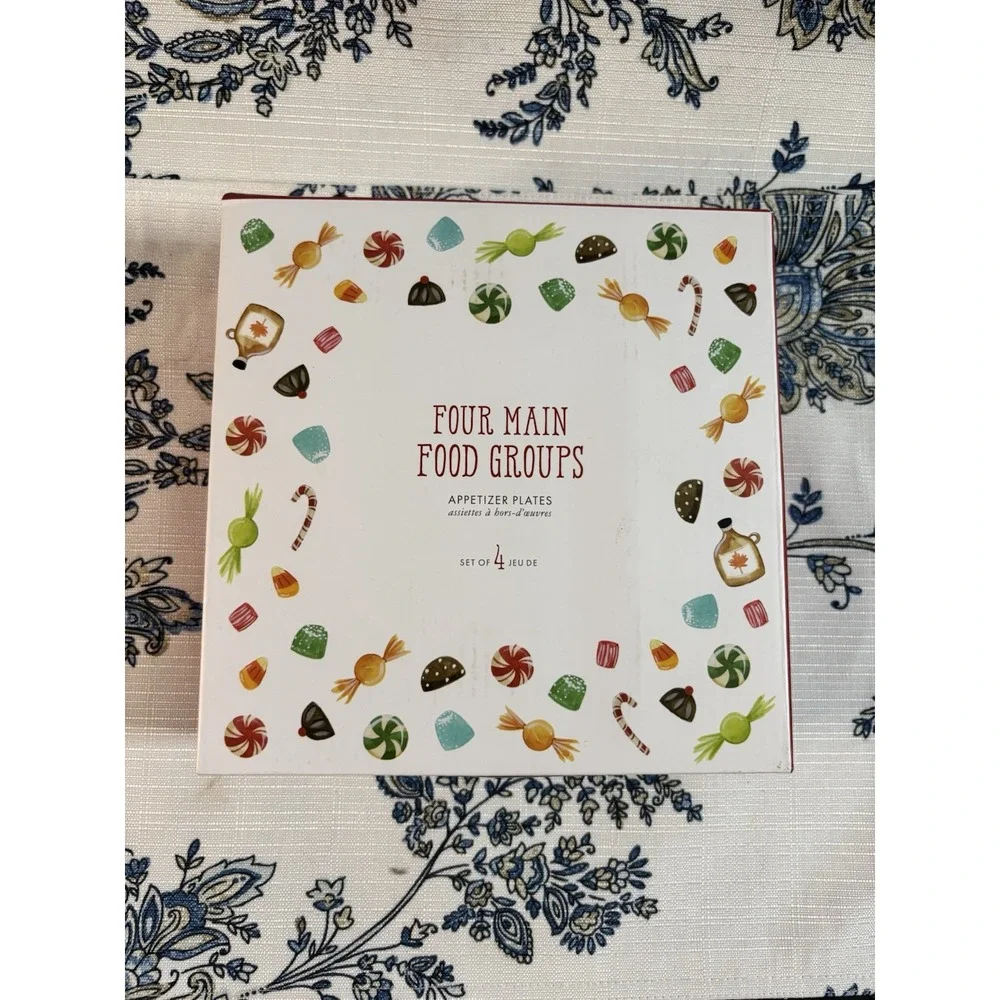 NWT Pottery Barn Elf Appetizer Plates-Set/4-Four‎ Main Food Groups